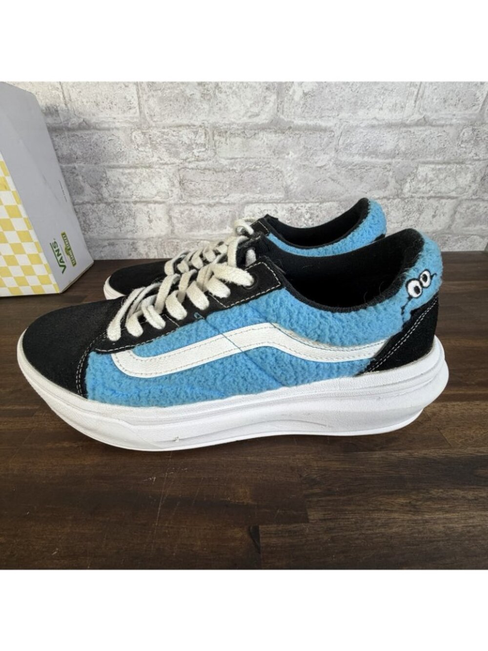 Vans x Sesame Street Old Skool Overt Comfycush Cookie Monster Shoes Sz 10